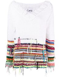 CAVIA - Frayed-Detail Knitted Jumper - Lyst