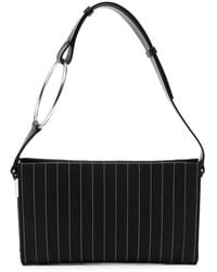 Dondup - Pinstripe-Pattern Ring-Handle Clutch Bag - Lyst
