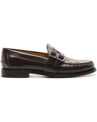 Gucci - Gg Supreme Leather Loafers - Lyst
