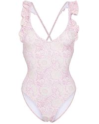 Louise Misha - Floral Ruffled Swimsuit - Lyst