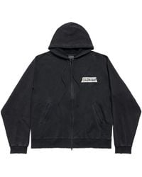 Balenciaga - Cotton Masking Tape Logo Hoodie - Lyst