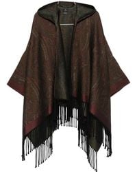 Etro - Paisley-Print Hooded Poncho - Lyst