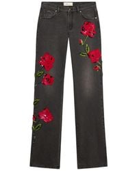 Blumarine - Sequin-Embroidered Wide-Leg Jeans - Lyst