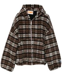 PDF - Check-Pattern Zip-Up Hoodie - Lyst