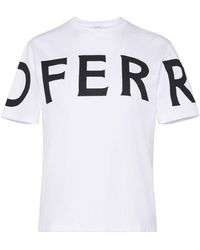 Ferragamo - Logo Cotton T-shirt - Lyst