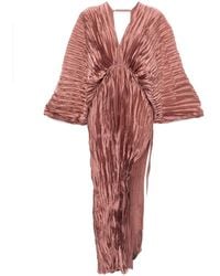 L'idée - Deluxe Pleated V-Neck Gown - Lyst
