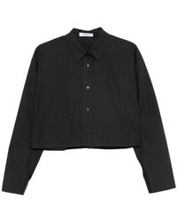 ELEH - Check-Pattern Cropped Shirt - Lyst
