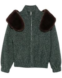 ShuShu/Tong - Faux-Fur Trim Zip-Up Jacket - Lyst