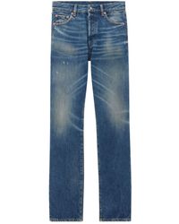 Saint Laurent - Whiskering-Effect Straight-Leg Jeans - Lyst