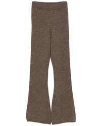 ELY ELY - Fine-Knit Flared Trousers - Lyst