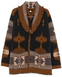 Alanui - Jacquard-Knit Fringed Cardigan - Lyst
