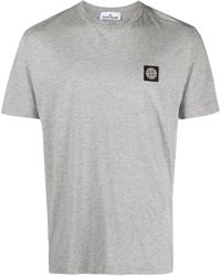 Stone Island - Compass-Motif Cotton T-Shirt - Lyst