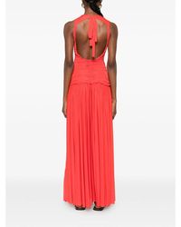 Siedres Alina Open-back Ruched Jersey Maxi Dress in Red | Lyst