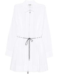 STAUD - Zip Drawstring Mini Dress - Lyst
