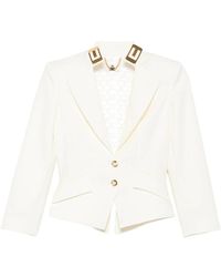Elisabetta Franchi - Logo-Plaque Peak-Lapels Jacket - Lyst