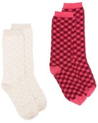 adidas - X Adidas Check-Pattern Logo-Embroidered Socks (Set Of Two) - Lyst