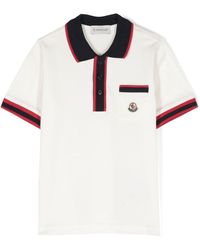 Moncler - Logo-Patch Cotton Polo Shirt - Lyst