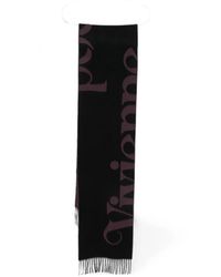 Vivienne Westwood - Logo-Intarsia Fringed Scarf - Lyst