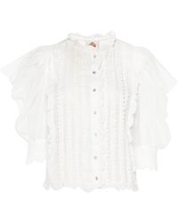 FARM Rio - Draped-Sleeve Cotton Shirt - Lyst