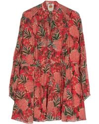 FARM Rio - Pineapple Bloom Ruffled-Detail Mini Dress - Lyst