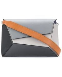 Mlouye Geometric Colour-block Shoulder Bag - Grey