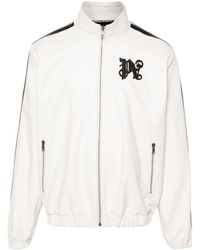 Palm Angels - Monogram-Patch Leather Jacket - Lyst
