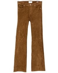 FRAME - The Rodeo Suede Flared Trousers - Lyst