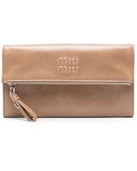 Miu Miu - Logo-Embossed Leather Cross Body Bag - Lyst