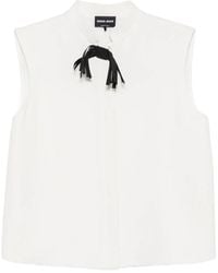 Giorgio Armani - Bow-Detail Sleeveless Shirt - Lyst