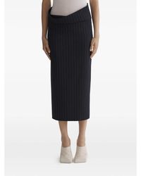 Mugler - Pinstriped Split Skirt - Lyst