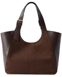 Furla - Suede-Panel Leather Tote Bag M - Lyst