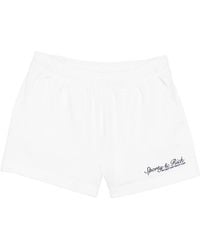 Sporty & Rich - Logo-Embroidered Elasticated Shorts - Lyst