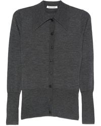Mark Kenly Domino Tan - Button-Front Collared Cardigan - Lyst