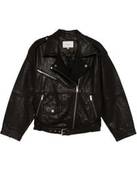 Gestuz - Belted Leather Jacket - Lyst
