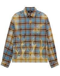 Amiri - Ma Quad Bleached Flannel Shirt - Lyst
