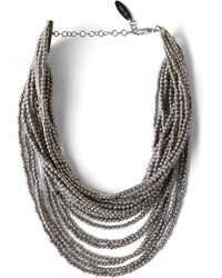Brunello Cucinelli - Sterling Draped Beaded Necklace - Lyst