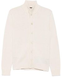 Zanone - Ribbed-Knit High-Neck Wool Cardigan - Lyst