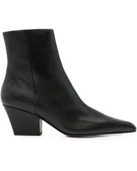 Paris Texas - Jane Pointed-Toe Leather Ankle Boots - Lyst