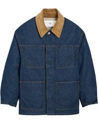 Ami Paris - Insulated Jacket With Corduroy Collar - Lyst