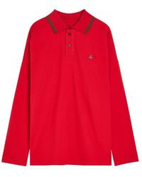Vivienne Westwood - Orb-Embroidered Long-Sleeve Polo Shirt - Lyst
