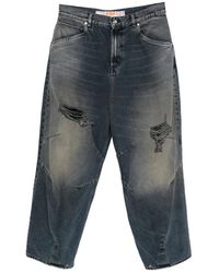 PDF - Distressed Panelled Jeans - Lyst
