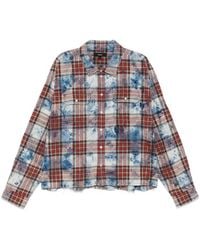 Purple Brand - Bleached-Effect Check-Pattern Shirt - Lyst