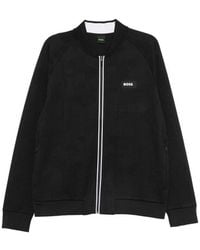 BOSS - Geometric-Pattern Zip-Up Sweater - Lyst