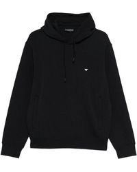 Emporio Armani - Logo-Embroidered Hoodie - Lyst