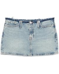 7 For All Mankind - Cherry Raw-Hem Mini Skirt - Lyst