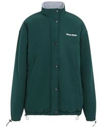 Miu Miu - Pongé-And-Fleece Jacket - Lyst