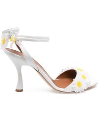 Malone Souliers - Floral-appliqué Mid Heel Sandals - Lyst