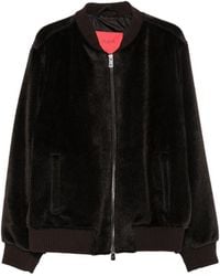 Isaia - Varsity Faux-Fur Ribbed-Trim Bomber Jacket - Lyst