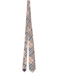 Burberry - Check-Pattern Silk Tie - Lyst