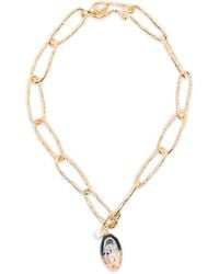 forte_forte - Glass-Pendant Pearl-Detail Necklace - Lyst